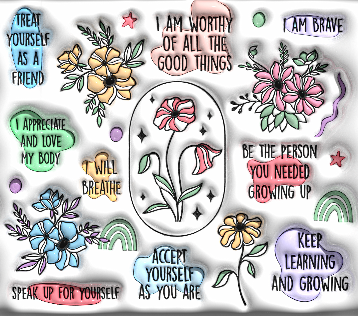 Self Love and Motivation 3D Puffy Tumbler