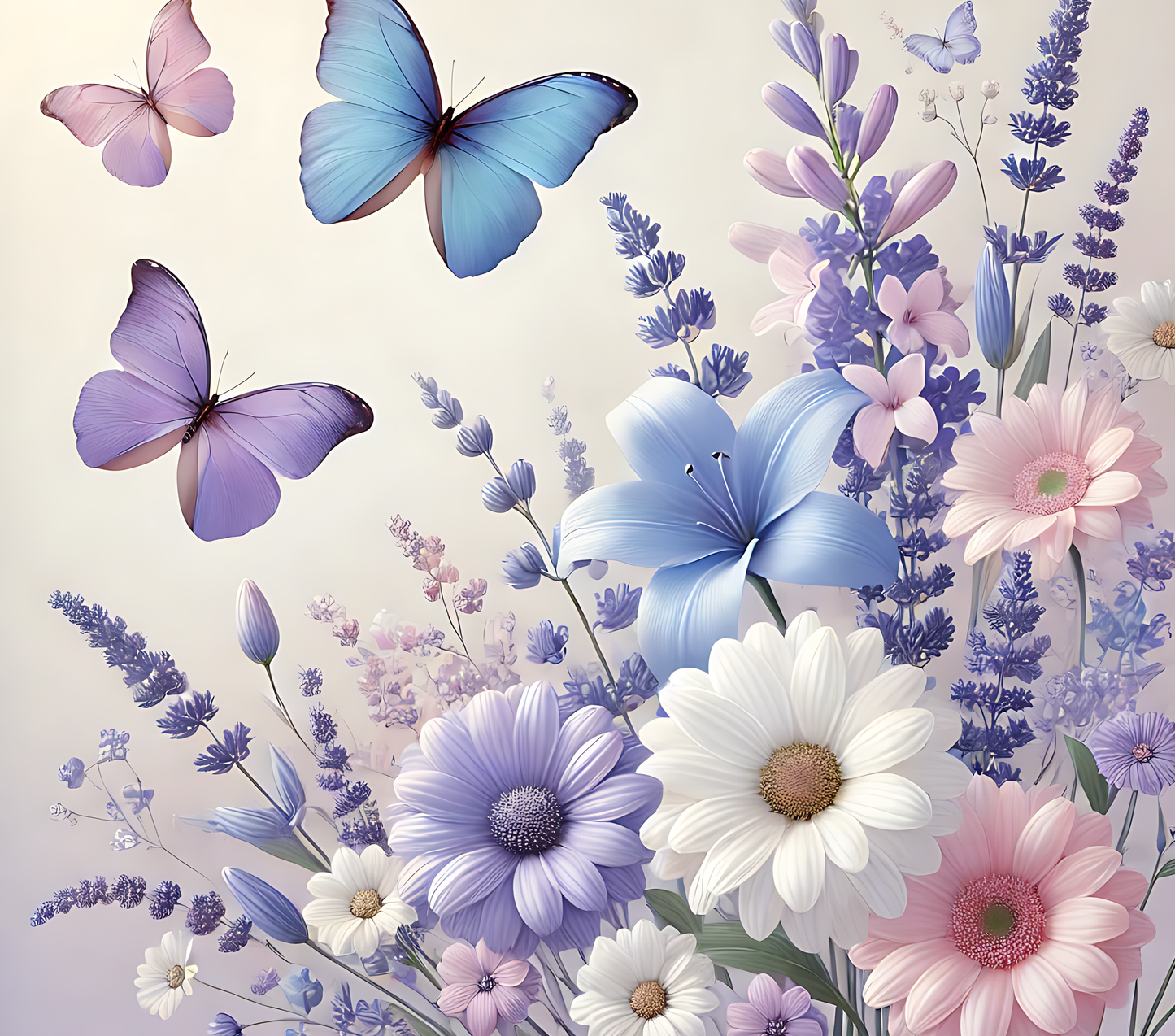 Butterflies and flowers tumbler
