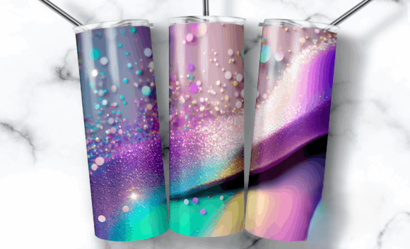 Purple Glitter Holographic Tumbler
