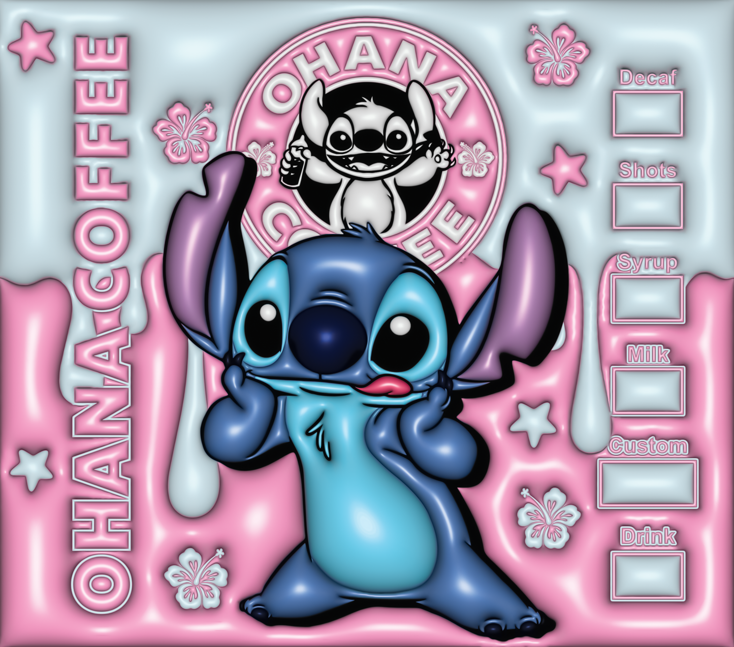 Ohana 3D Coffee Starbucks tumbler