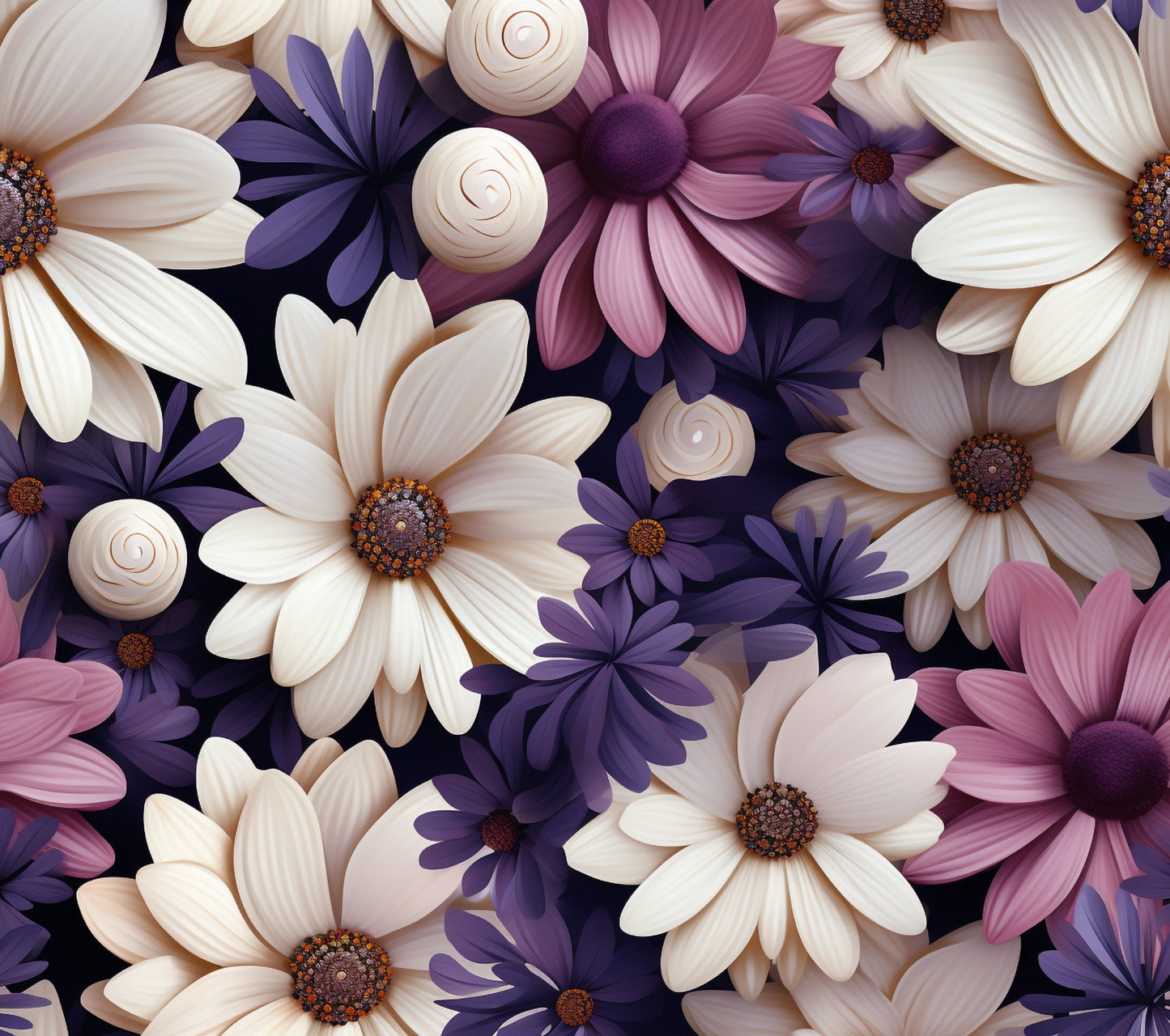 Purple White Daisy tumbler