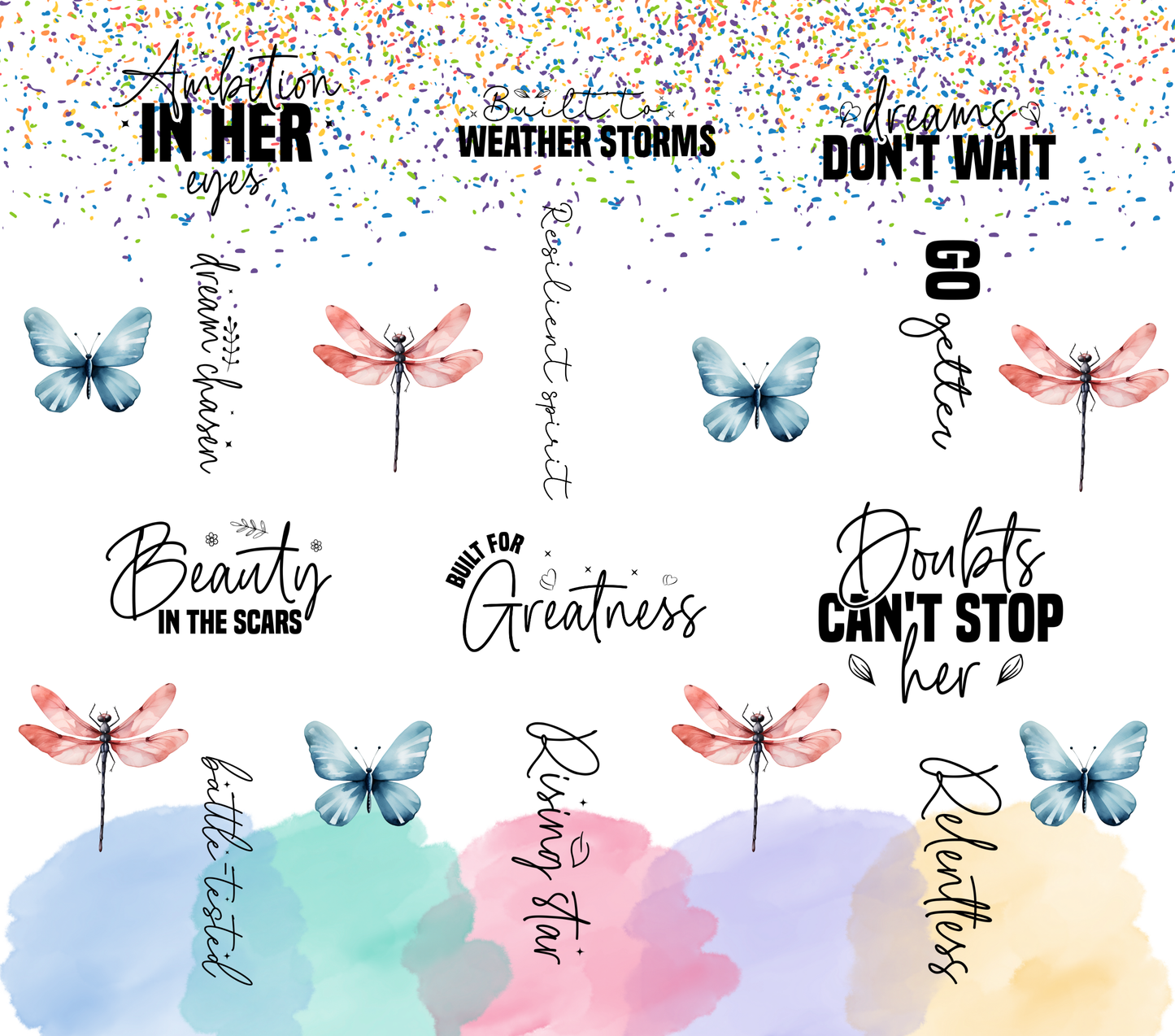 Strong Woman Dragonfly Tumbler