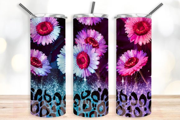 Sunflower Glitter, pink, blue and purple tumbler