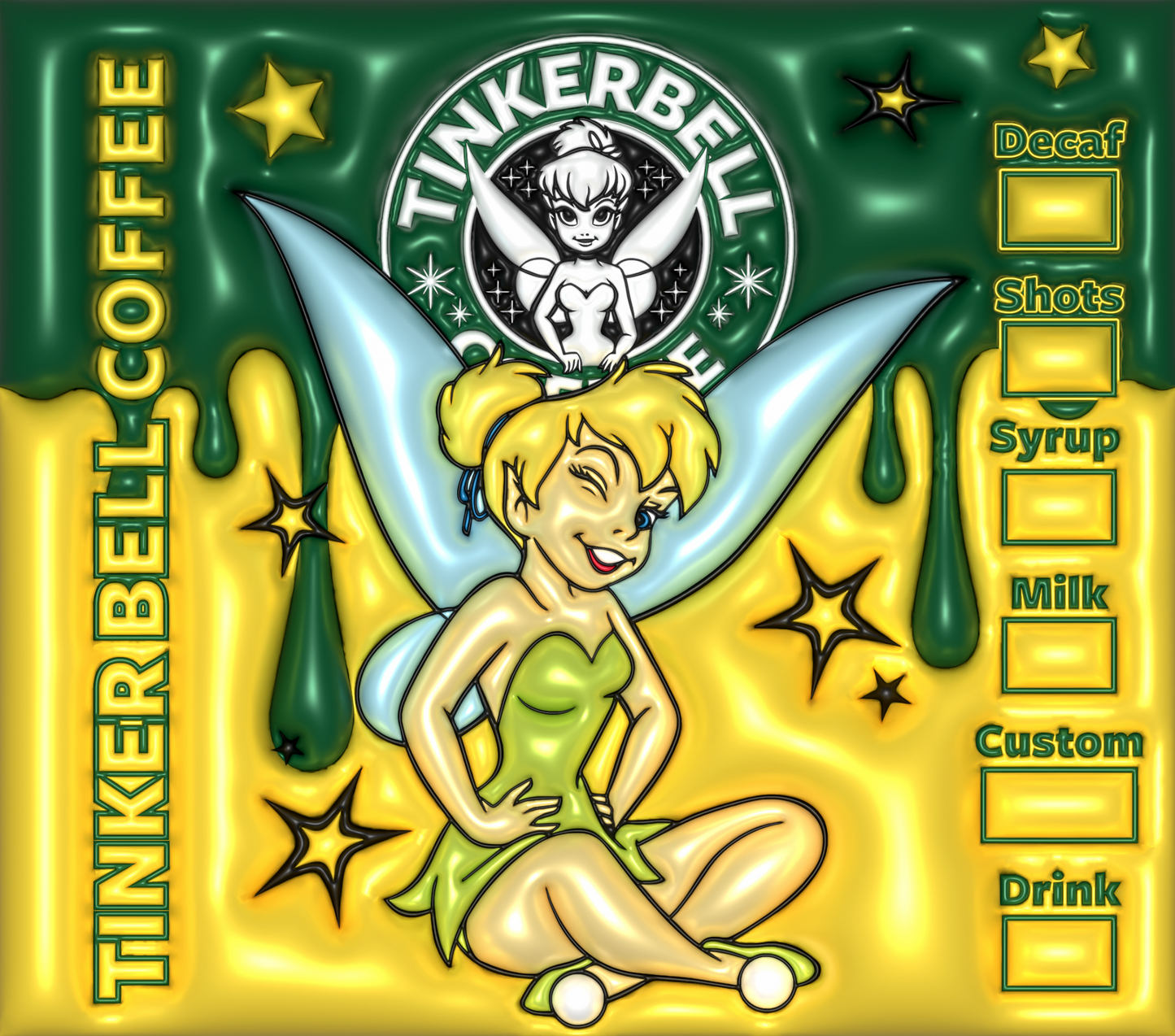 3D Tinkerbell Starbucks Coffee tumbler