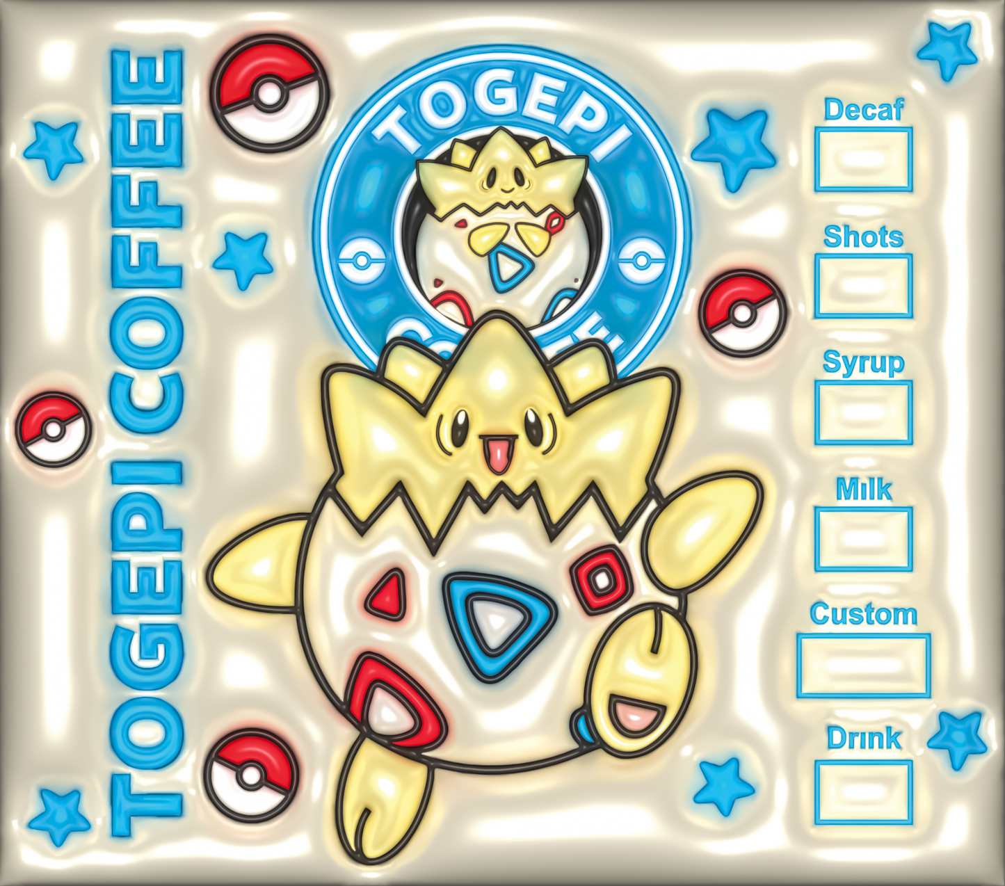 Togepi Coffee 3D Tumbler