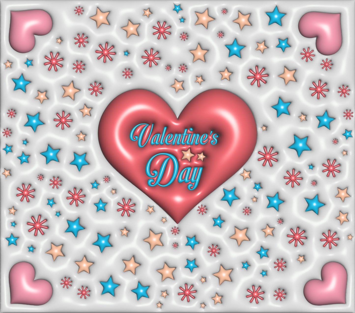 Pink Heart Happy Valentine's Day 3D Tumbler