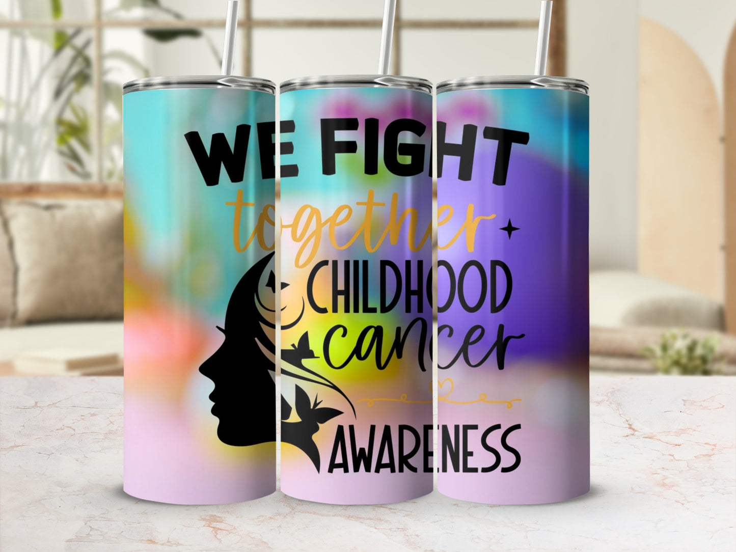 We Fight Together Childhood Cancer Awareness Tumbler