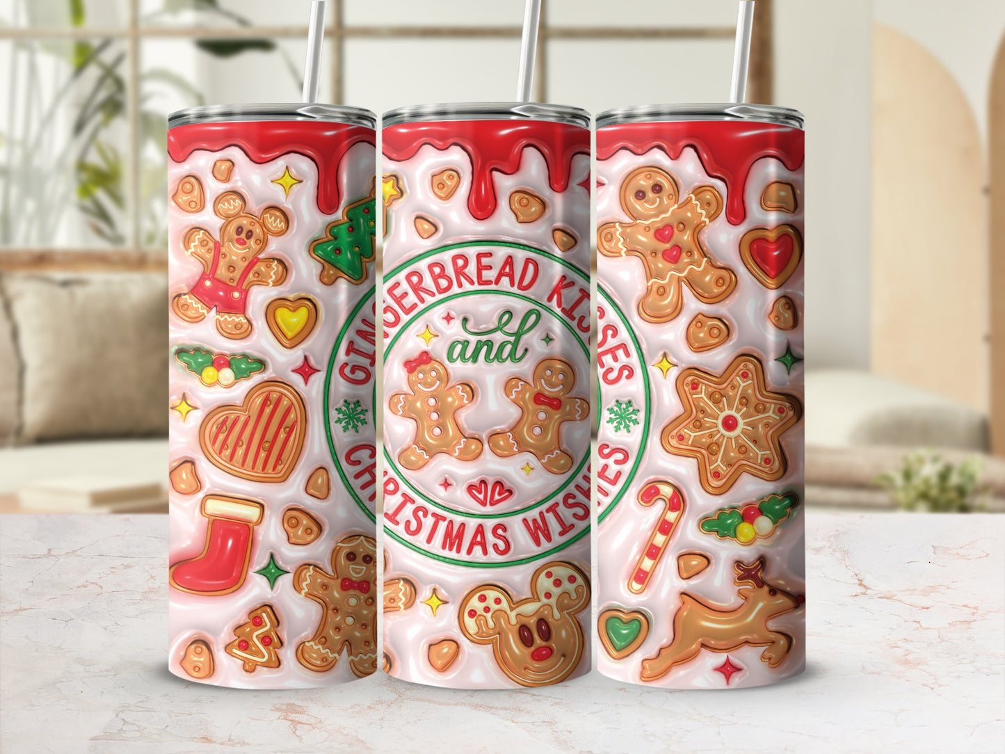 Gingerbread Kisses and Christmas Wishes tumbler