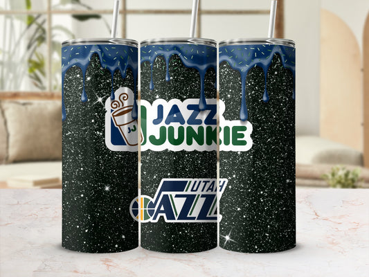 Jazz Junkie Utah Jazz Themed Glitter Tumbler Product