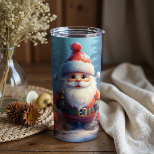 Festive adorable Santa Claus themed tumbler
