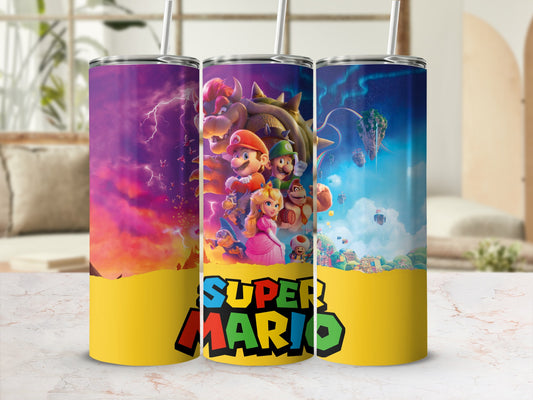 Colorful Super Mario Design Stainless Steel Tumbler