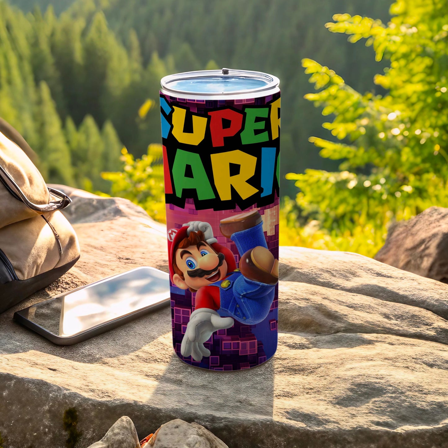 Colorful Super Mario Tumbler for Gamers
