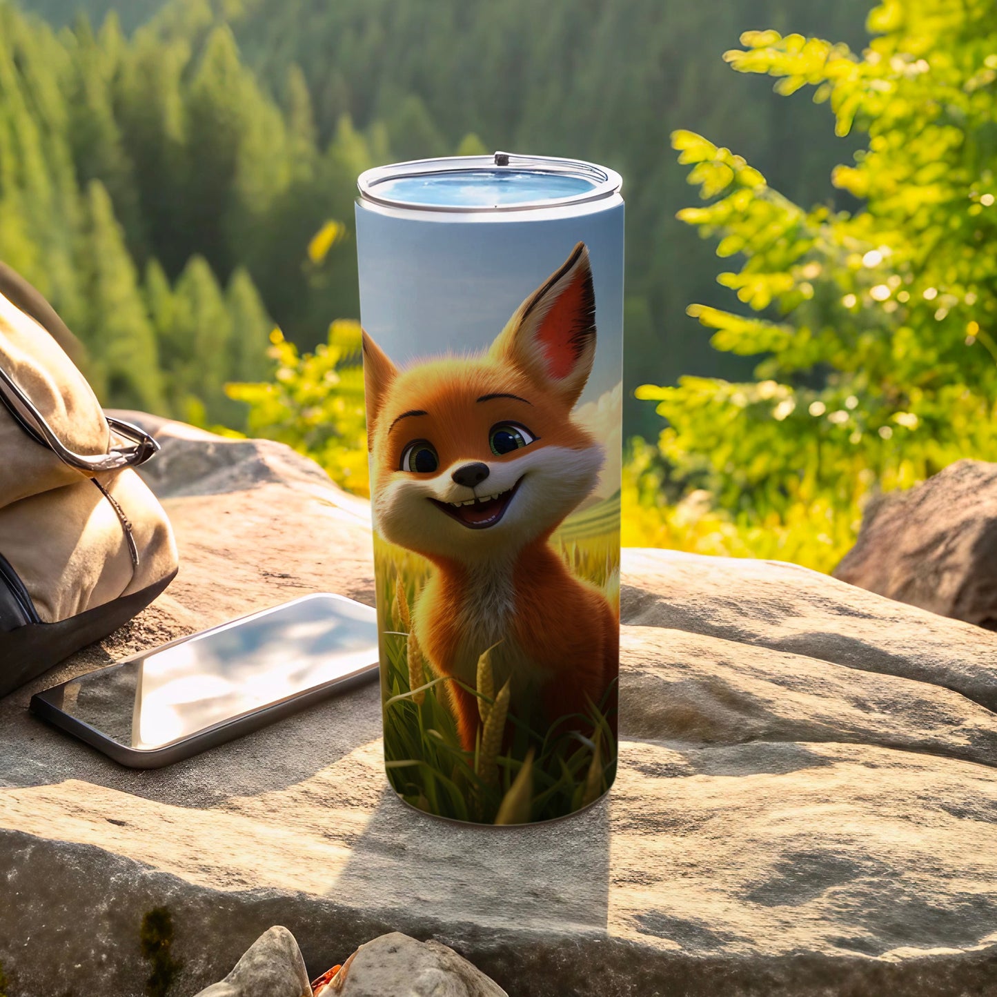 Cute Fox Tumbler for Outdoor Adventures and Travel