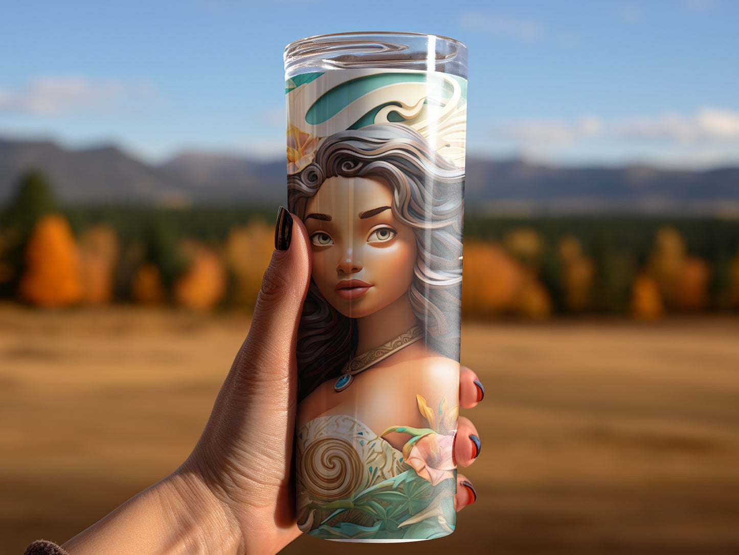 Stunning Artistic Tall Cup with Beautiful Woman Design