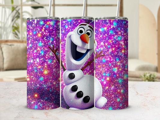 Glittery Snowman Sparkle Tumbler Christmas Drinkware