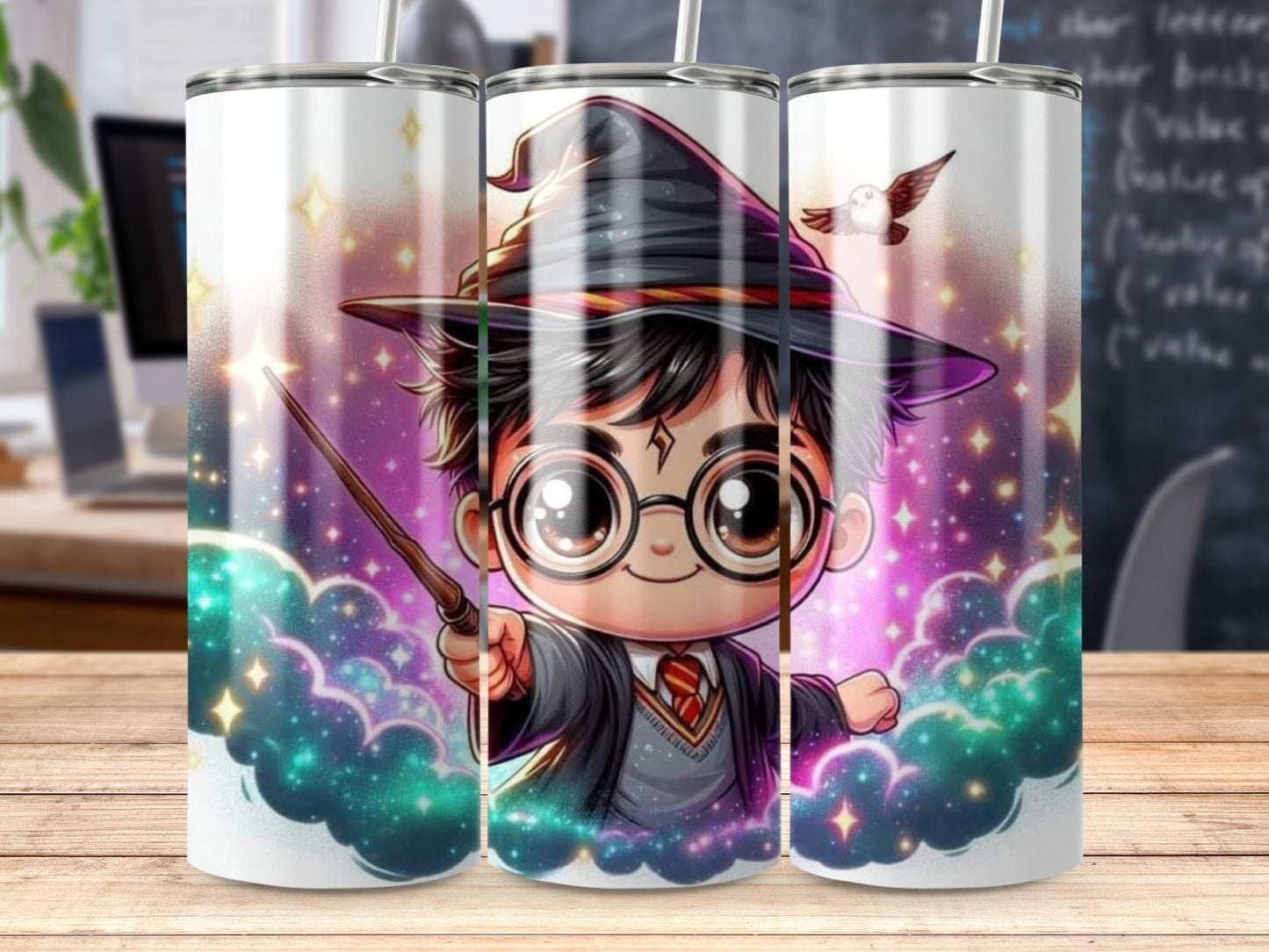 Harry Potter Chibi Cartoon Illustration Style Tumblers