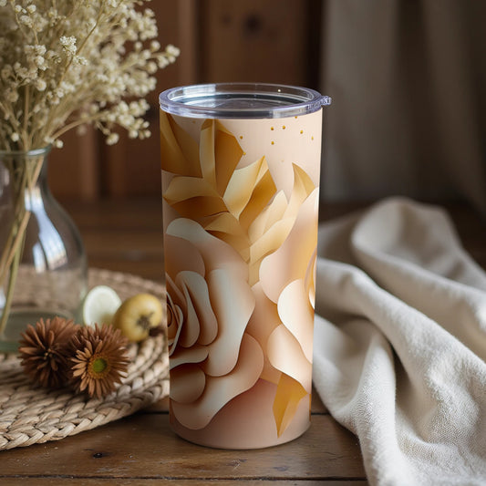 Elegant Floral Design Double-Walled Insulated Tumbler