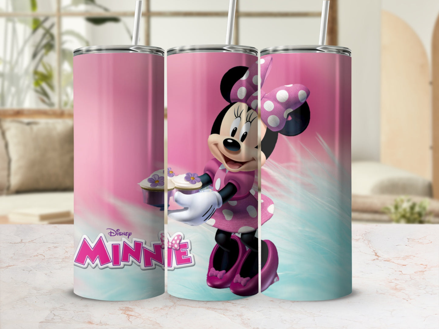 Cute Disney Minnie with Cupcake Tumbler Perfect Gift