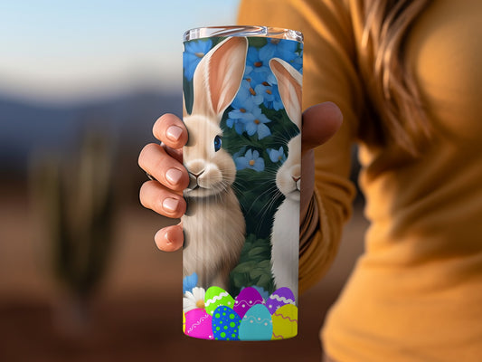 Adorable Easter Bunny and Eggs Design Tumbler
