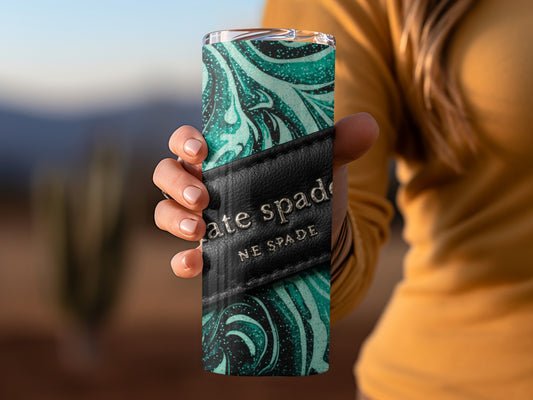 Kate Spade Inspired New York Green Swirl Pattern Tumblers