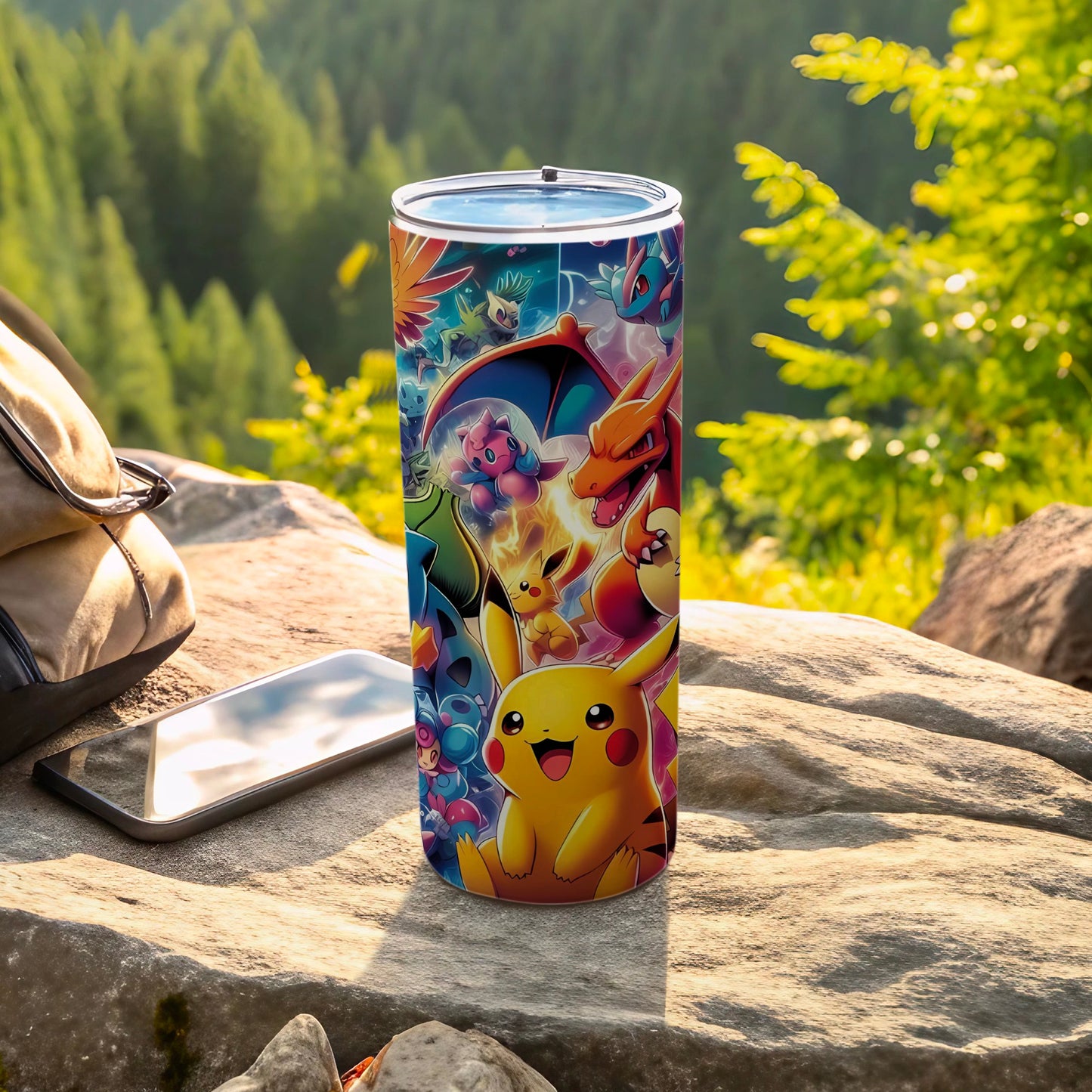 Colorful and Vibrant Pikachu and Friends Tumbler