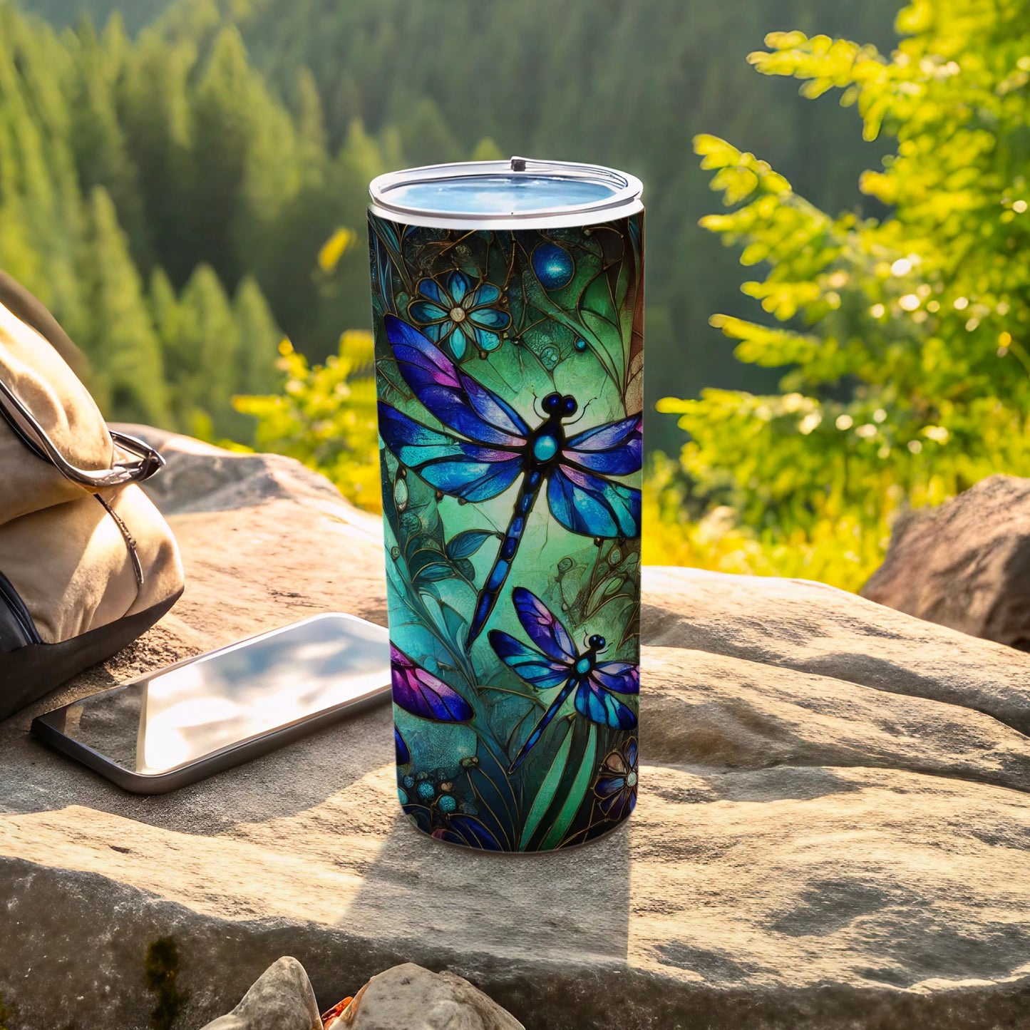 Vibrant Dragonfly Art Insulated Tumbler 20oz Cup