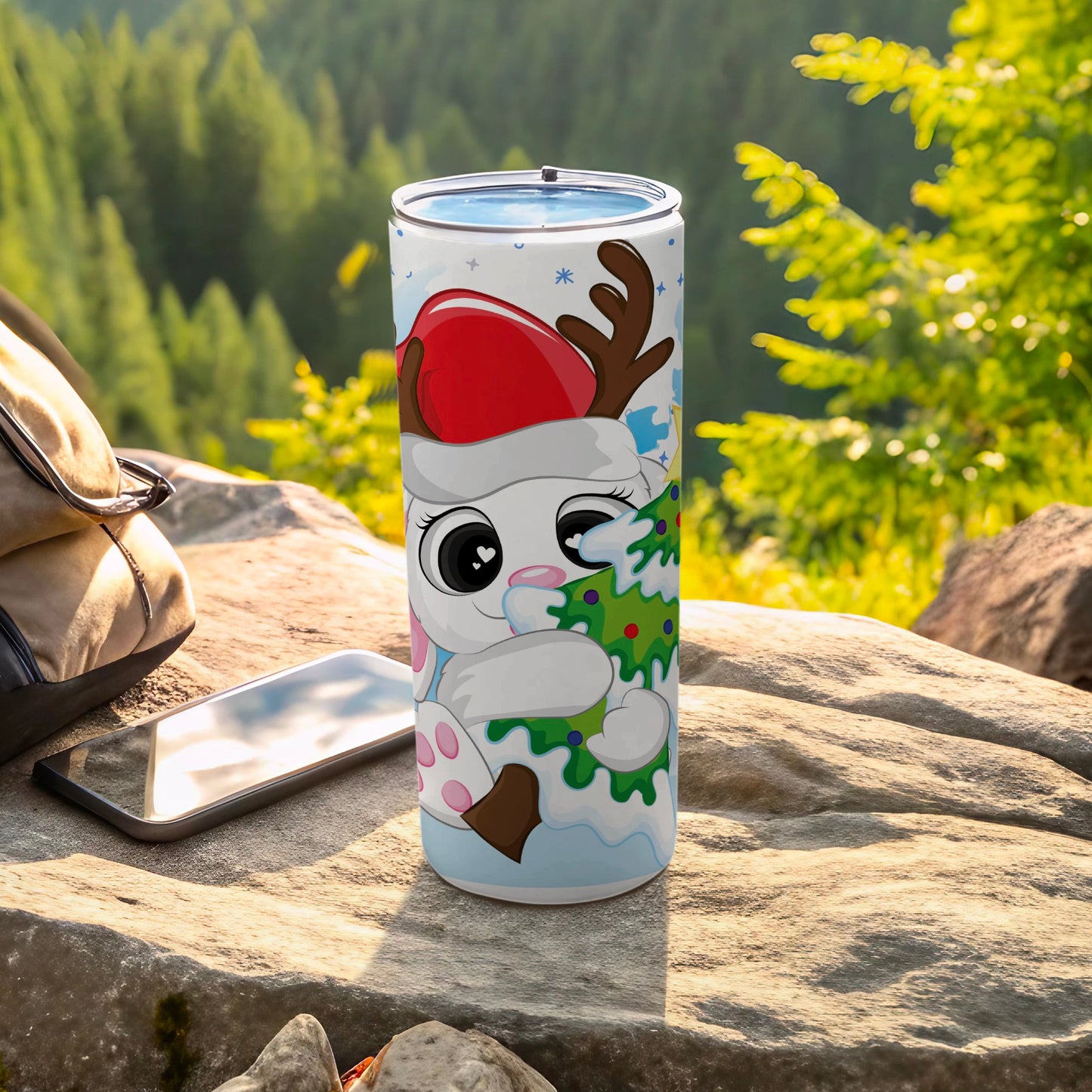 Cute Holiday Cartoon Character Christmas Tumbler