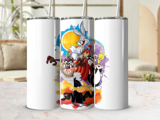 Bugs Bunny Cartoon Characters Colorful Tumbler