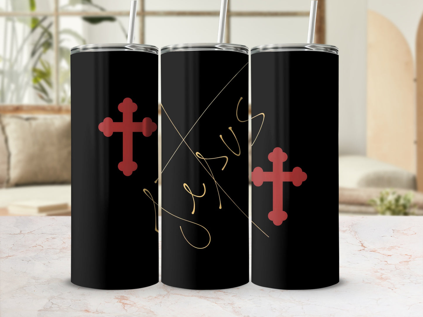 Stylish Christian Cross Insulated Tumbler for Daily Use
