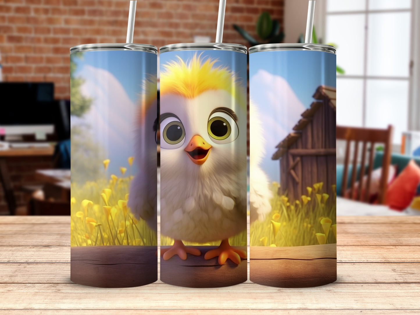 Cute Chick with Glasses Art Tumbler