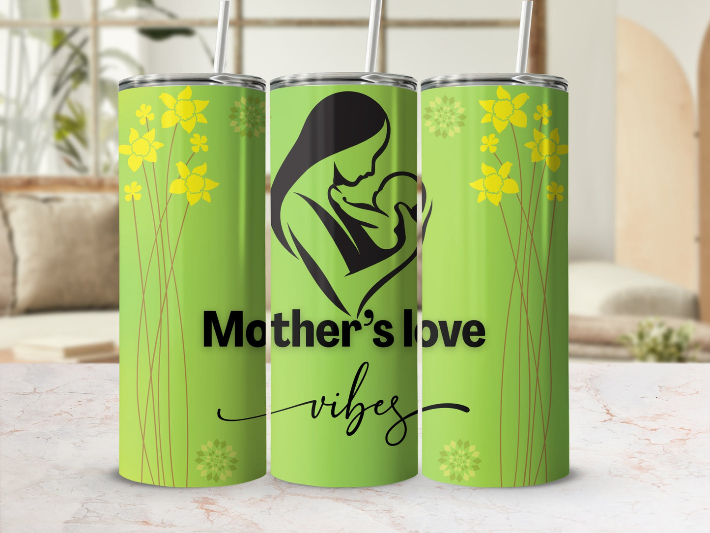 Mother's Love Vibes Floral Tumbler for Mom's Use