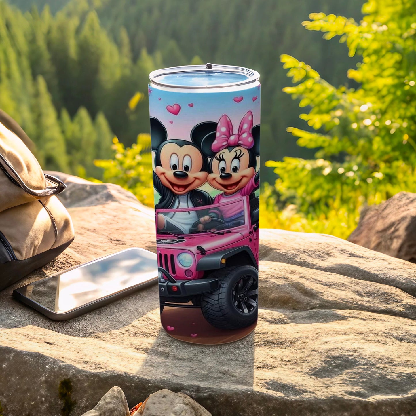 Mickey and Minnie Mouse Pink Jeep Adventure Tumbler