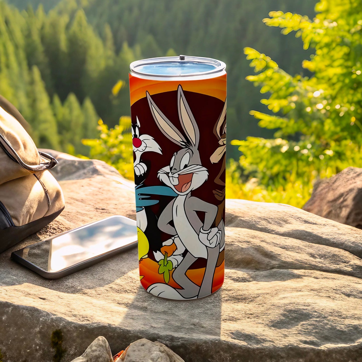 Colorful Looney Tunes Cartoon Graphics Tumbler Cup