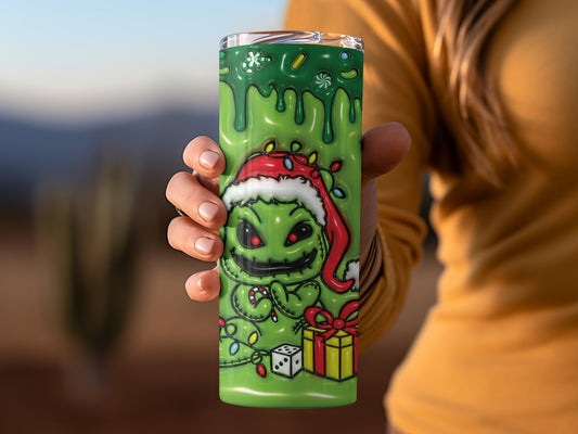 Green Monster Christmas Design Double Wall Tumbler