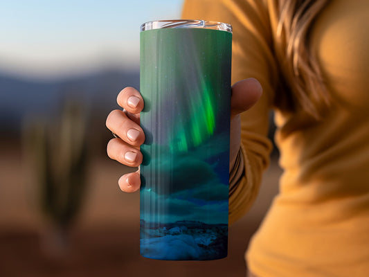 Northern Lights Themed Insulated Tumbler Cup