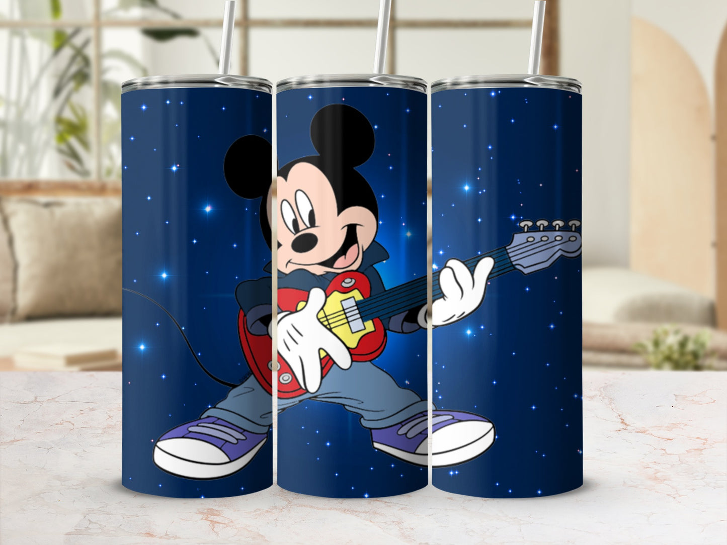 Cool Mickey Mouse Guitar Starry Night Tumbler