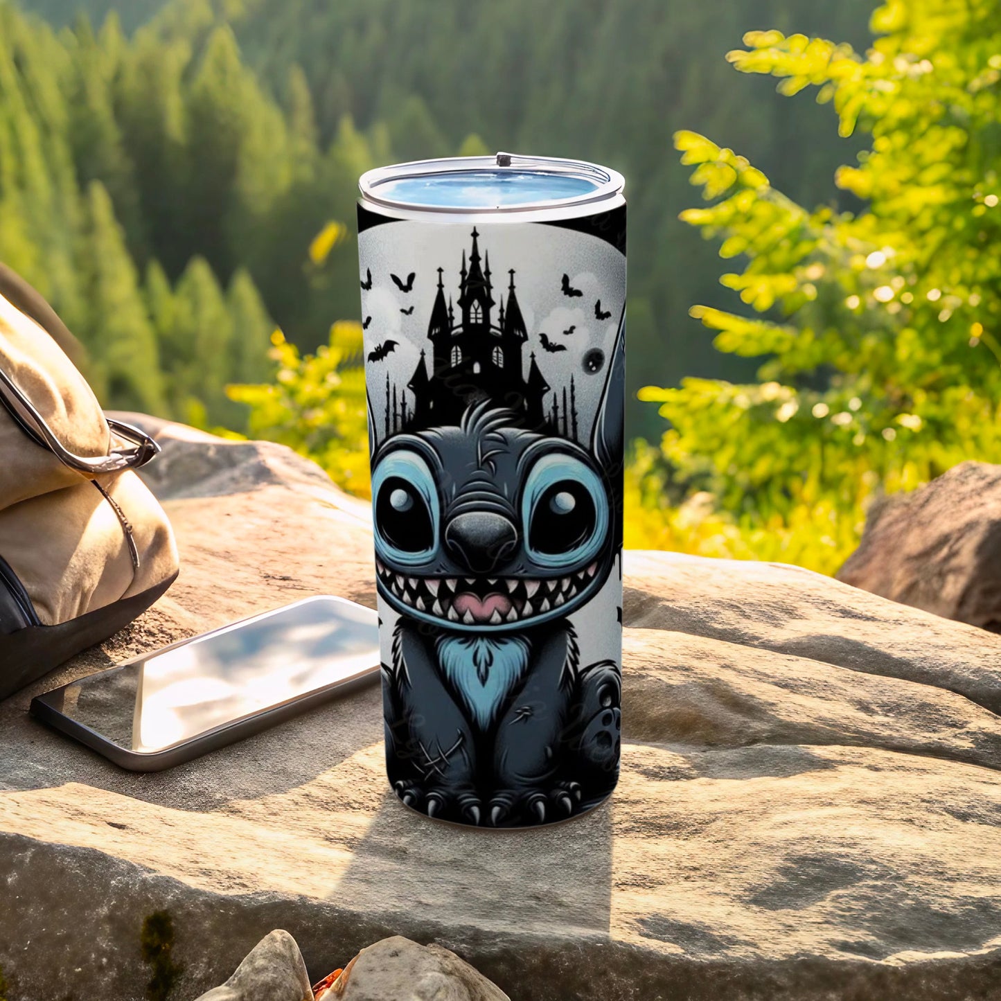 Gothic Cartoon Castle and Cute Monster Tumbler