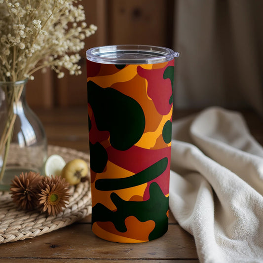 Vibrant Camouflage Design Insulated Tumbler Cup
