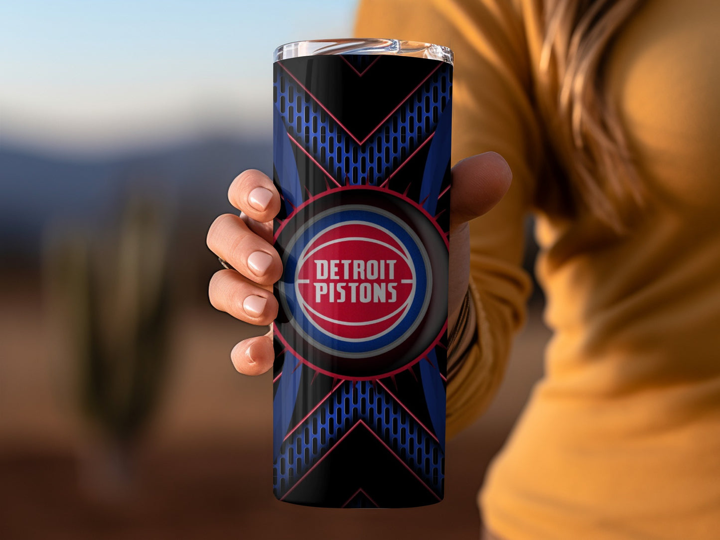 Detroit Pistons Logo Red White Blue Design Tumblers