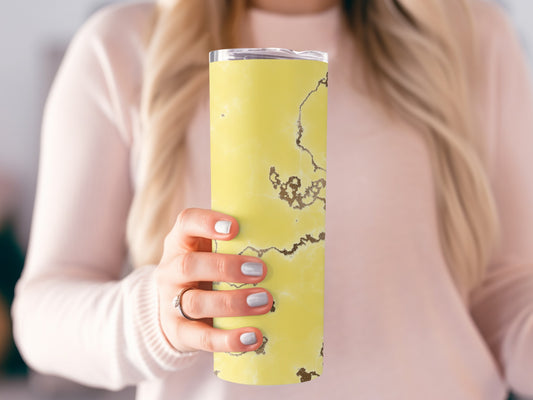 Yellow and Bronze Artistic Marble Design Style Tumblers