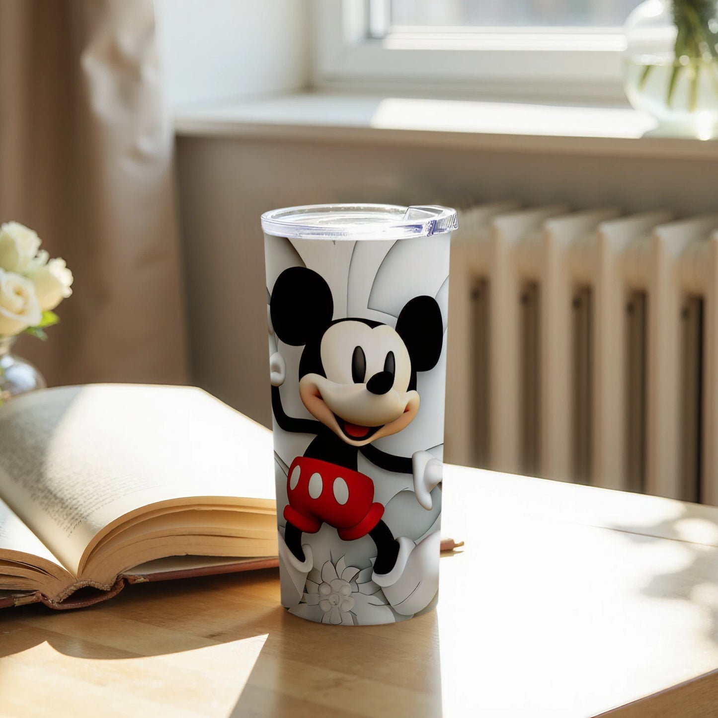 Cheerful Mickey Mouse Design Insulated Tumbler Cup