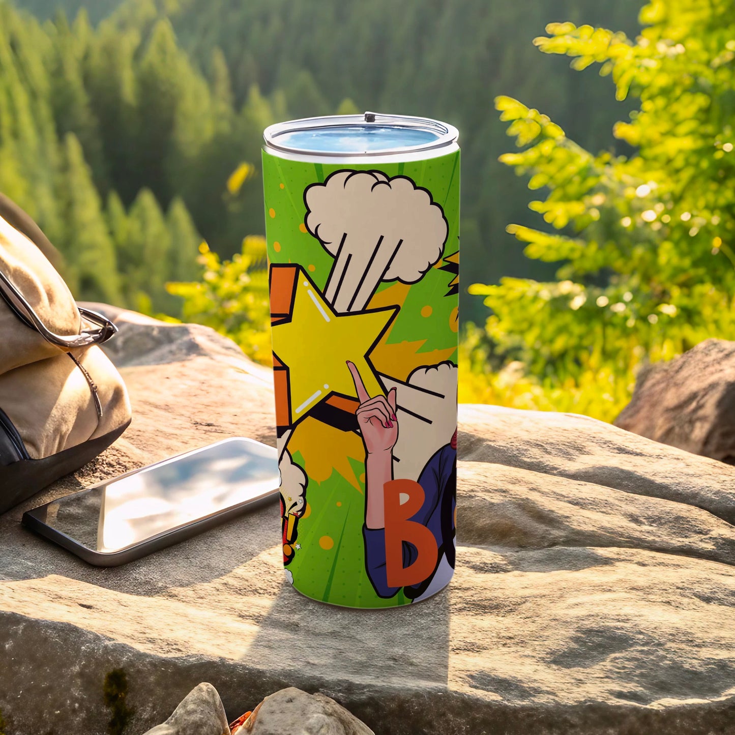 Colorful Star Design Tumbler for Outdoor Adventures