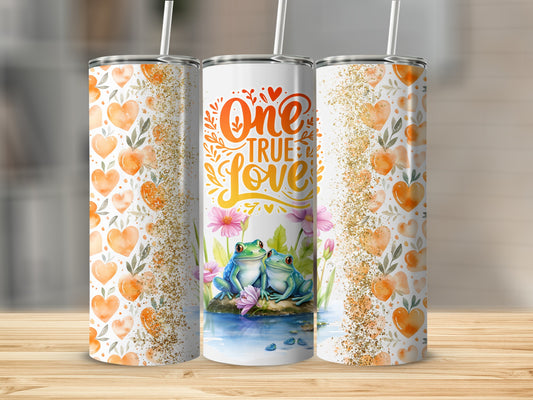 One True Love Frog Heart Design Insulated Tumbler Cup