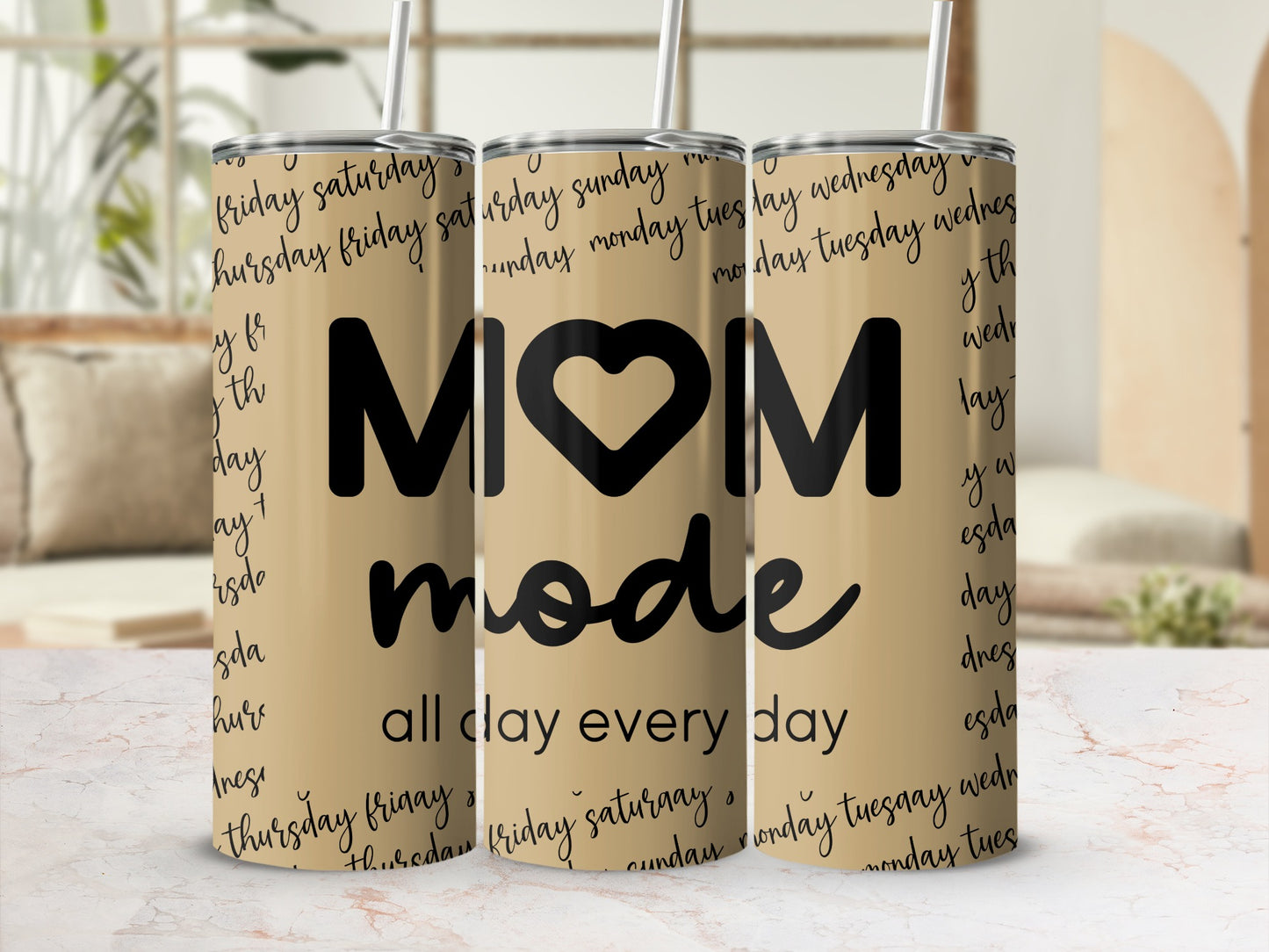 MO<LOVE>M Mode All Day Every Day Travel Cup Tumbler