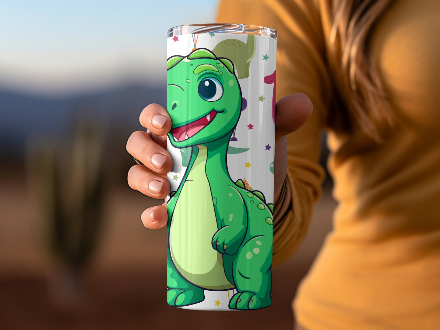Cute Dinosaur Themed Tumbler for Kids and Adults