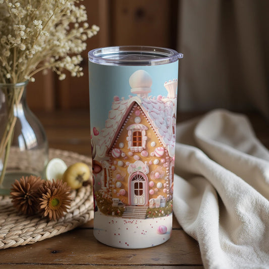 Beautifully Detailed Gingerbread House Tumbler