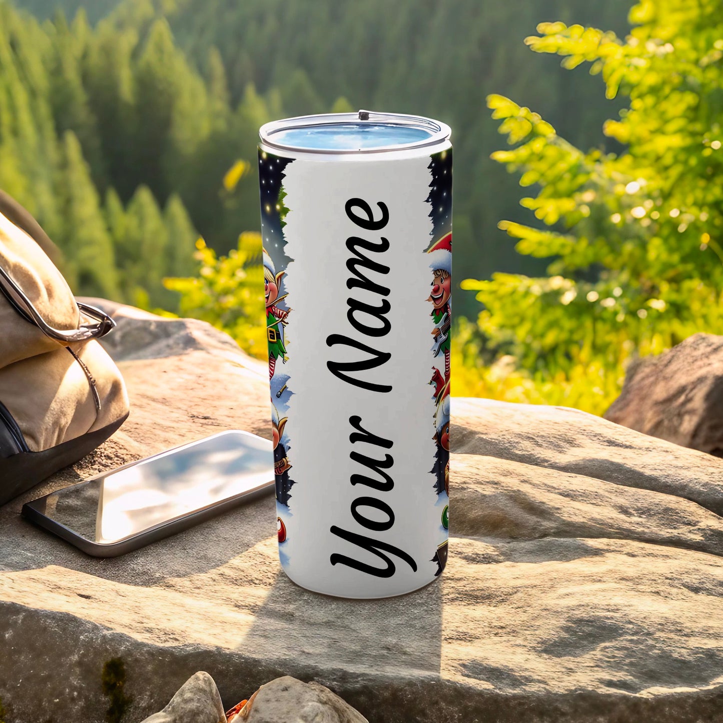 Customized Elf Theme Your Name Tumbler for Outdoors