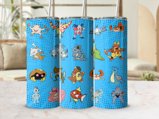 Cute Colorful Cartoon Characters Tumbler Cup Design