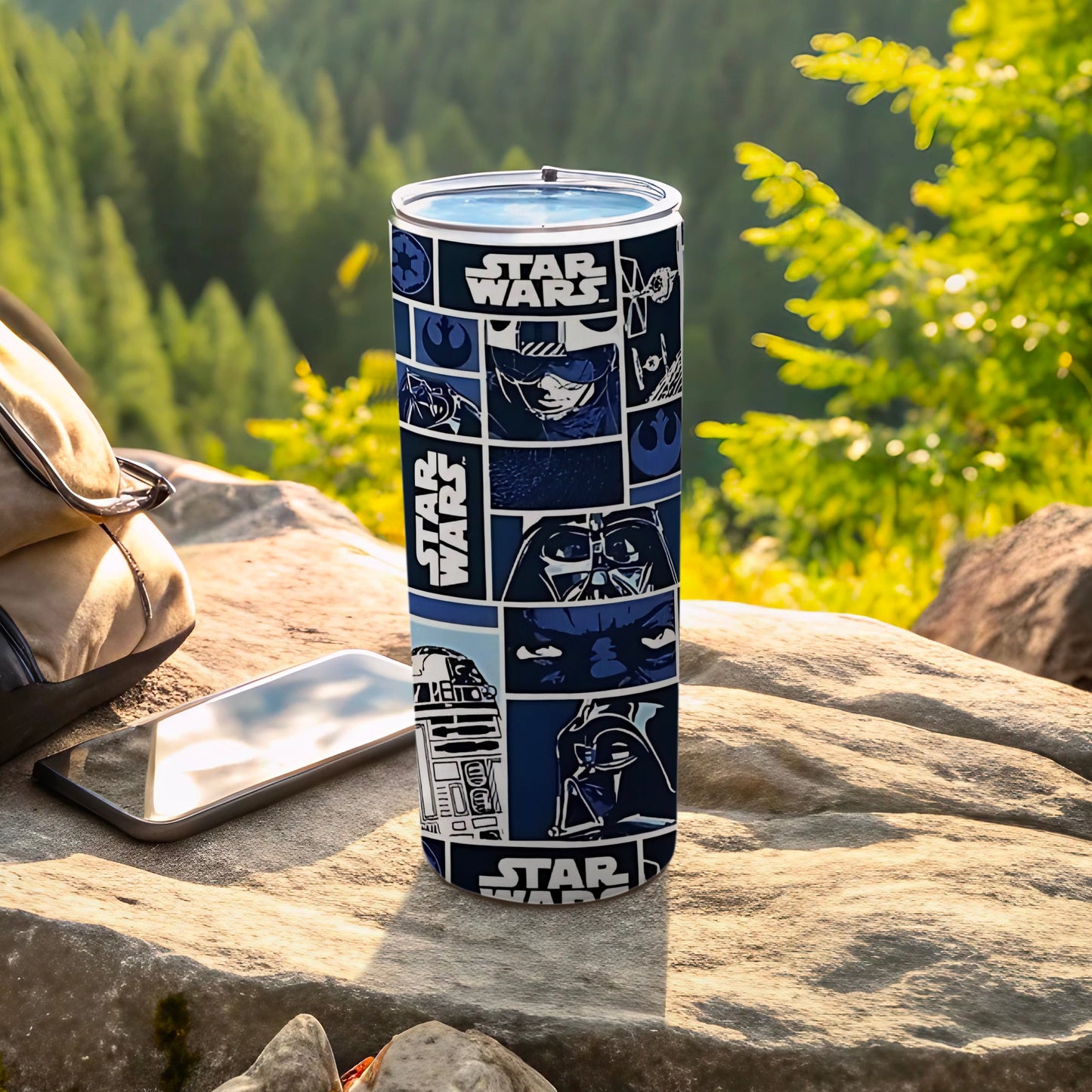 Star Wars Character Panels Pattern Blue Tumbler product type