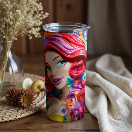 Colorful Abstract Woman Art Travel Mug